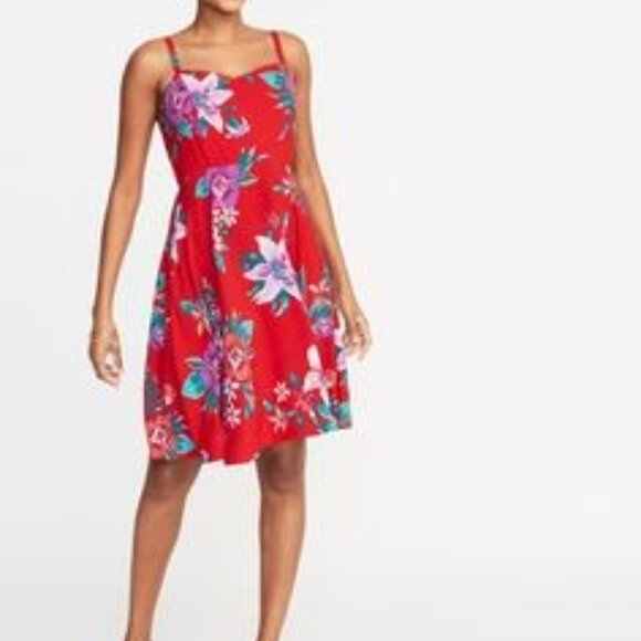 Old Navy Fit and Flare Cami Dress, Floral Print - Picture 4 of 4
